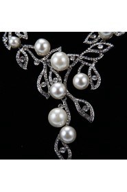 Flower style Women's Cubic Zirconia/Alloy/Imitation Pearl Wedding/Party Jewelry Set With