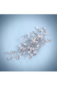 Bride's Flower Shape Crystal Forehead Wedding Headdress Hair Comb 1 PC