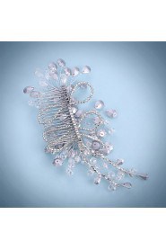 Bride's Flower Shape Crystal Forehead Wedding Headdress Hair Comb 1 PC