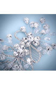 Bride's Flower Shape Crystal Forehead Wedding Headdress Hair Comb 1 PC