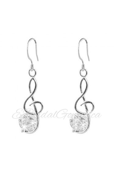 Classic Platinum Plated Irregular Cubic Zirconia Earrings