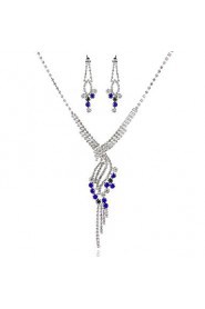 Gender Ladies'/Women's Alloy Wedding/Party Jewelry Set With MulticolorRhinestone