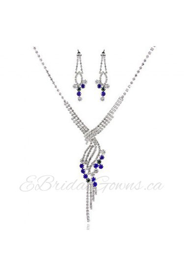 Gender Ladies'/Women's Alloy Wedding/Party Jewelry Set With MulticolorRhinestone