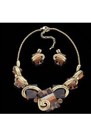 Jewelry Set Women's Birthday / Gift / Party / Daily Jewelry Sets Alloy Non Stone Earrings / Necklaces Brown