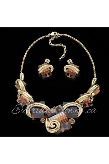 Jewelry Set Women's Birthday / Gift / Party / Daily Jewelry Sets Alloy Non Stone Earrings / Necklaces Brown