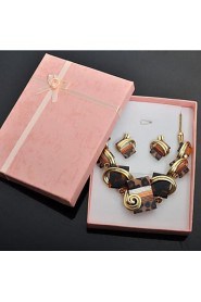 Jewelry Set Women's Birthday / Gift / Party / Daily Jewelry Sets Alloy Non Stone Earrings / Necklaces Brown