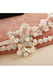 Women's Pearl / Rhinestone / Alloy Headpiece-Wedding / Special Occasion Headbands 1 Piece White Round