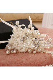 Women's Pearl / Rhinestone / Alloy Headpiece-Wedding / Special Occasion Headbands 1 Piece White Round