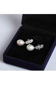 Jewelry Set Women's Special Occasion Jewelry Sets Sterling Silver Pearl Necklaces / Earrings Silver