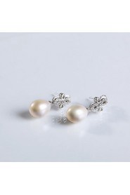 Jewelry Set Women's Special Occasion Jewelry Sets Sterling Silver Pearl Necklaces / Earrings Silver