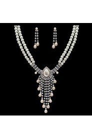 Jewelry Set Women's Anniversary / Wedding / Engagement / Gift / Party / Special Occasion Jewelry Sets Imitation Pearl / Alloy / Rhinestone