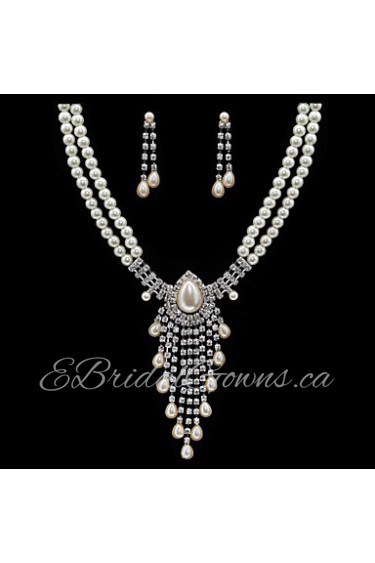 Jewelry Set Women's Anniversary / Wedding / Engagement / Gift / Party / Special Occasion Jewelry Sets Imitation Pearl / Alloy / Rhinestone