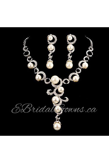 Jewelry Set Women's Anniversary / Wedding / Engagement Jewelry Sets Cubic Zirconia / Imitation Pearl / Alloy Necklaces / Earrings Silver