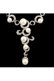 Jewelry Set Women's Anniversary / Wedding / Engagement Jewelry Sets Cubic Zirconia / Imitation Pearl / Alloy Necklaces / Earrings Silver