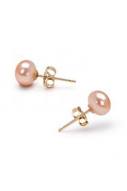 14k Gold Pink 6.5 - 7mm AFreshwater Pearl Earring