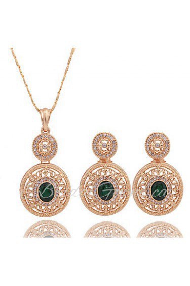 Fashion gold-plated necklace (necklace) (earrings)