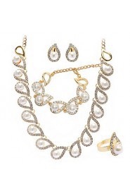 Jewelry Set Women's Anniversary / Wedding / Engagement / Birthday / Gift / Party Jewelry Sets Gold Imitation Pearl / Rhinestone Gold