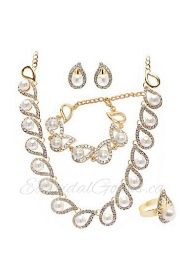 Jewelry Set Women's Anniversary / Wedding / Engagement / Birthday / Gift / Party Jewelry Sets Gold Imitation Pearl / Rhinestone Gold