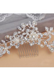 Bride's Flower Shape Rhinestone Forehead Wedding Hair Combs Accessories 1 PC