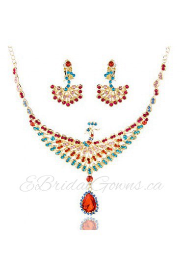 Peacock Ladies'/Women's Alloy Wedding/Party Jewelry Set With Multi-stone