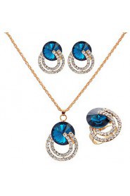 Jewelry Set Women's Wedding / Engagement / Birthday Jewelry Sets Alloy Sapphire / Rhinestone Necklaces / Earrings Gold