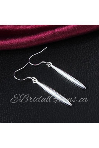 Simple Design Brass Silver Plated Drop Earrings