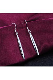 Simple Design Brass Silver Plated Drop Earrings