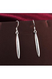 Simple Design Brass Silver Plated Drop Earrings