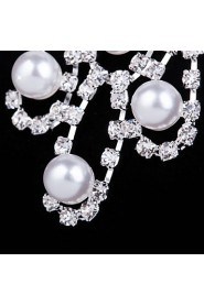 Women's Silver Crystal Multilayer Statement Necklace & Earrings for Wedding Party