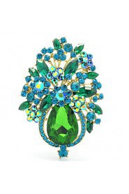 Women's Jewelry Rhinestone Drop Flower Brooch Broach Pins (More Colors)