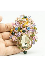 Women's Jewelry Rhinestone Drop Flower Brooch Broach Pins (More Colors)