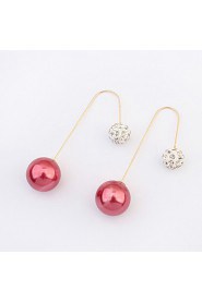 Women's Elegant European style Fashion Imitation Pearl Rhinestone Alloy Drop Earrings