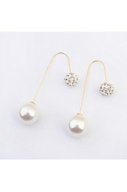 Women's Elegant European style Fashion Imitation Pearl Rhinestone Alloy Drop Earrings