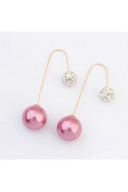 Women's Elegant European style Fashion Imitation Pearl Rhinestone Alloy Drop Earrings