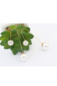 Women's Elegant European style Fashion Imitation Pearl Rhinestone Alloy Drop Earrings