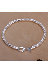 Siver Plated Round Copper Chain Bracelet