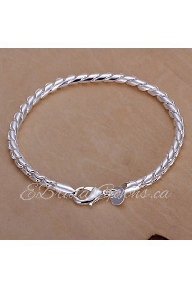 Siver Plated Round Copper Chain Bracelet