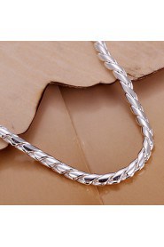 Siver Plated Round Copper Chain Bracelet