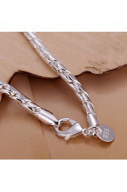 Siver Plated Round Copper Chain Bracelet