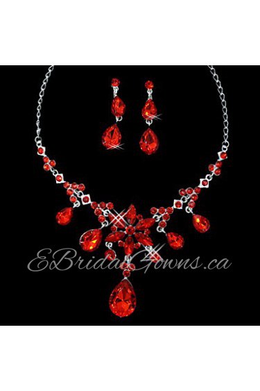 Jewelry Set Women's Birthday / Gift / Party / Special Occasion Jewelry Sets Alloy Rhinestone Necklaces / Earrings As the Picture