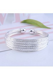 Fashion Alloy Silver Plated Carve Wire Bracelet Cuff