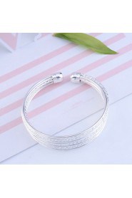 Fashion Alloy Silver Plated Carve Wire Bracelet Cuff