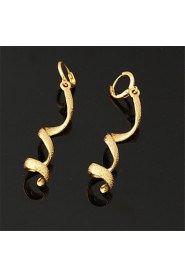 New Women's Long Drop Dangle Earrings 18K Real Chunky Gold Plated Jewelry Gift for Women