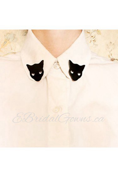 Black Cat Brooch (1Pair)