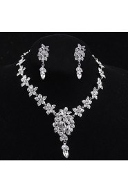 Flower style Women's Cubic Zirconia/Alloy/ Wedding/Party Jewelry Set With