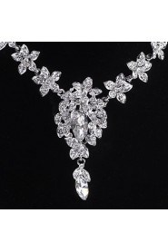 Flower style Women's Cubic Zirconia/Alloy/ Wedding/Party Jewelry Set With