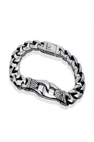 Men's Titanium Punk Style Flexible Button Bracelet