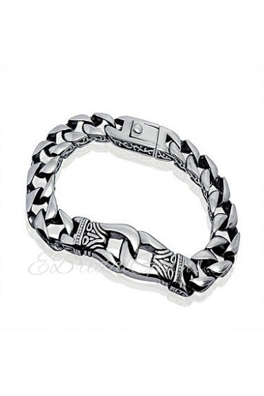 Men's Titanium Punk Style Flexible Button Bracelet