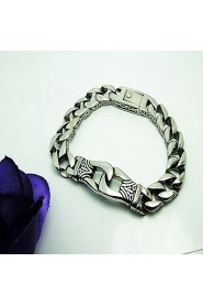 Men's Titanium Punk Style Flexible Button Bracelet