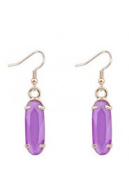 Women's Fine Fashion Simple Alloy Drop Earrings With Multi-stone